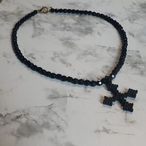 Black Gothic Cross Necklace‎